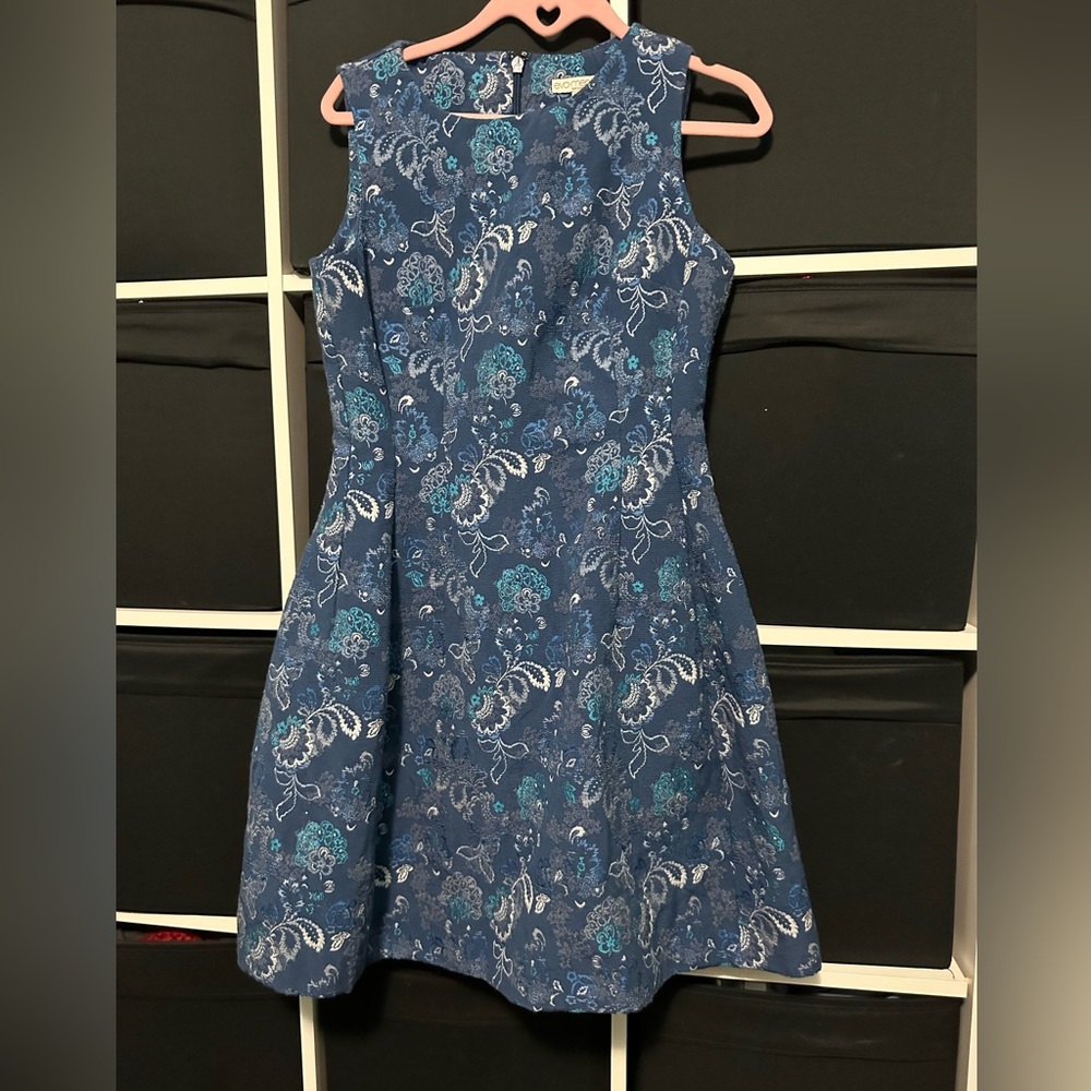 evamendes Elegant Blue Floral Women's Dress - Picture 2 of 2